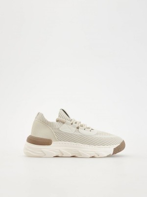 Beige Men's Reserved Combined Shoes | 21305HZYP