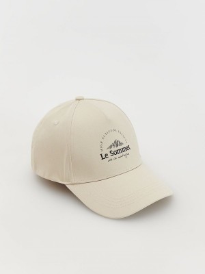 Beige Men's Reserved Peaked Caps | 72930VGUO