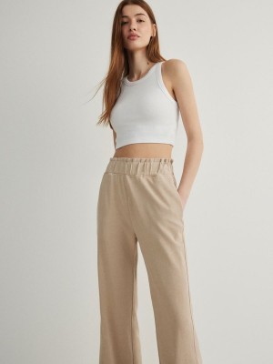 Beige Women's Reserved Cargo Trousers | 70156TGXB