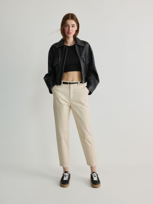 Beige Women's Reserved Chino With Trousers | 49587VXZW