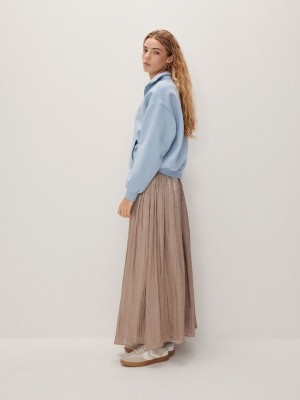 Beige Women's Reserved Cotton Skirts | 70259ATKF