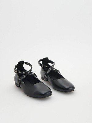 Black Girls' Reserved Ballerinas Shoes | 85741ZQOY