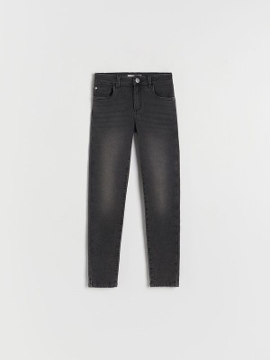 Black Girls' Reserved Elastic Slim Jeans | 72865ERAX