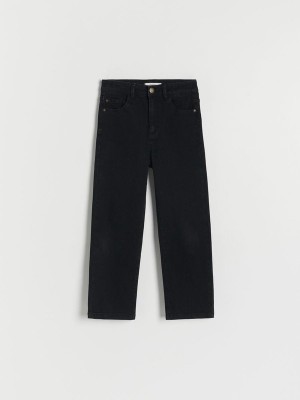 Black Girls' Reserved Elastic Straight Jeans | 32948SAPK