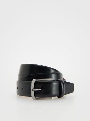 Black Men's Reserved Combined Materials Belts | 05698BCDZ