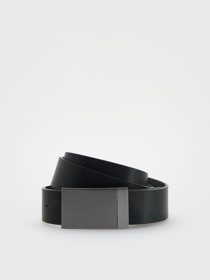 Black Men's Reserved Combined Materials Belts | 60845CADY