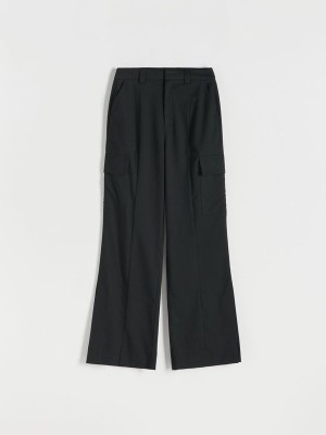 Black Women's Reserved Cargo Pockets Trousers | 76504CWBK