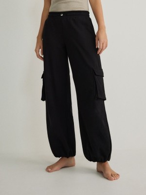 Black Women's Reserved Cargo Trousers | 07516ZCVQ