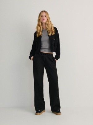 Black Women's Reserved Cargo Trousers | 53274UHQF