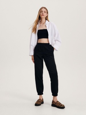 Black Women's Reserved Cargo Trousers | 62357KOTD