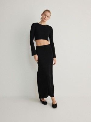 Black Women's Reserved Cotton Skirts | 62179IQPN