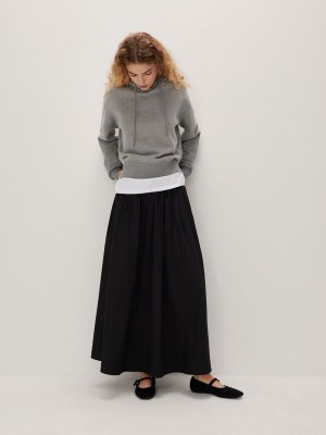 Black Women's Reserved Maxi Skirts | 39216RDYK