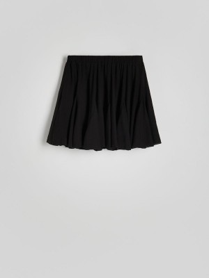 Black Women's Reserved Viscose Blend Mini Skirts | 56301HEBR