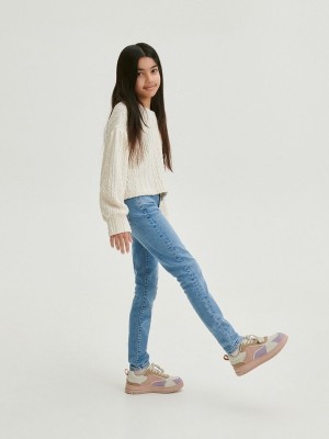 Blue Girls' Reserved Slim Jeans | 95284FDPQ