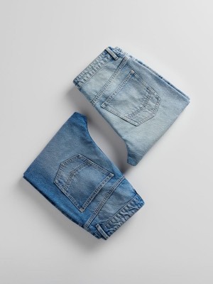 Blue Men's Reserved Carrot Cropped Jeans | 04957AUKQ