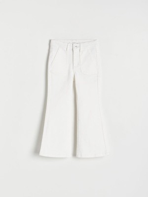 Cream Girls' Reserved Elastic Flare Jeans | 37845OTQC