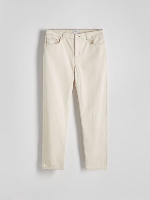 Cream Men's Reserved Loose Jeans | 56789QMXE