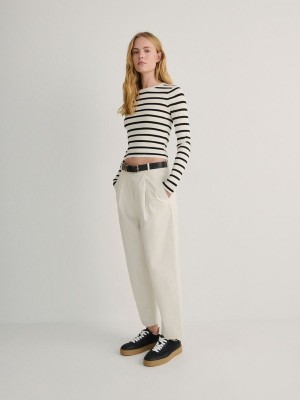 Cream Women's Reserved Chino With Trousers | 82603EZNM