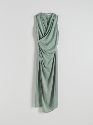 Green Women's Reserved Gathered Dress | 87610QKGV