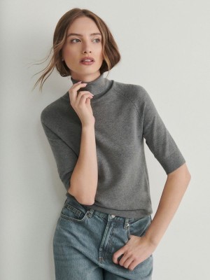 Grey Women's Reserved Turtleneck Shirts | 34270UBRH