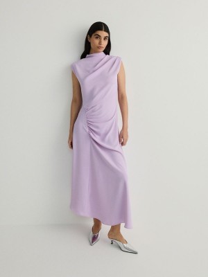 Lavender Women's Reserved Maxigathering Dress | 34701JBIF