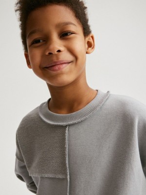 Light Grey Boys' Reserved Sweatstitching Sweaters | 12954AEKG