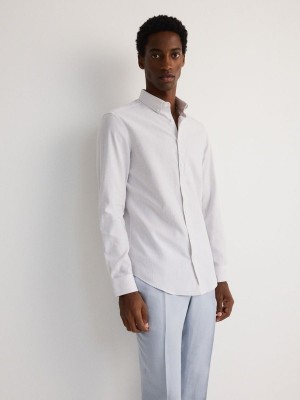 Light Grey Men's Reserved Boxy Shirts | 82154PGWQ