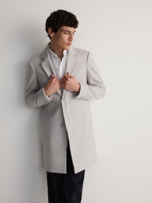 Light Grey Men's Reserved Classic Coats | 96085OKSL