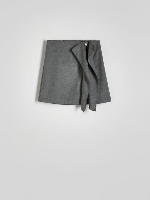 Light Grey Women's Reserved Minidecorative Pleats Skirts | 29453YOAX