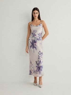 Multicolor Women's Reserved Printed Maxi Dress | 54203MRHK