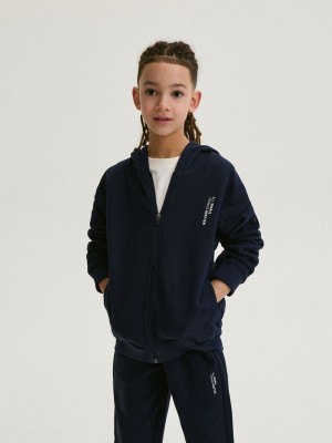 Navy Boys' Reserved Classic Sweaters | 93520JXZU