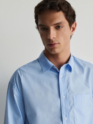 Navy Men's Reserved Comfort Fit Shirts | 37291FDAT