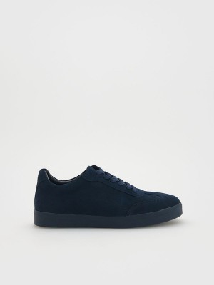 Navy Men's Reserved Leather Rich Shoes | 28950YRNQ