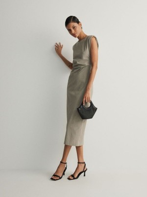 Olive Women's Reserved Draping Dress | 25689IJOV