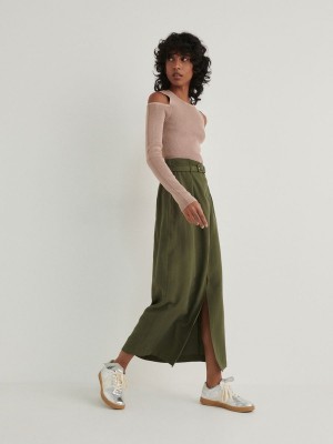 Olive Women's Reserved Midi With Skirts | 09467CDPA