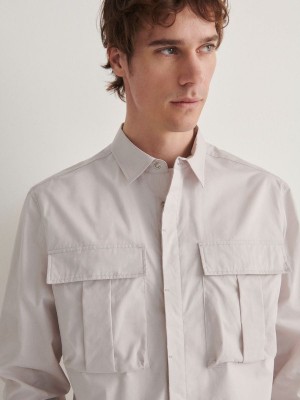 Pink Men's Reserved Regular Fit Cotton Rich Shirts | 29078XQGT