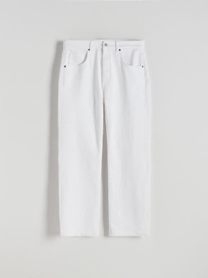 White Men's Reserved Straight Leg Jeans | 32465ZRYV