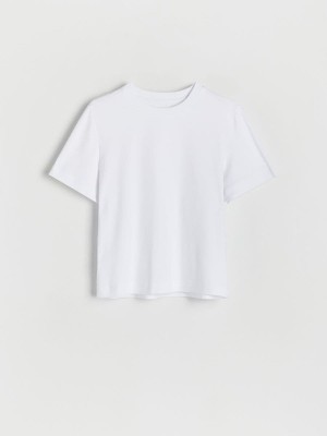 White Women's Reserved Mercerised Organic Cotton T-shirts | 25830ILJV