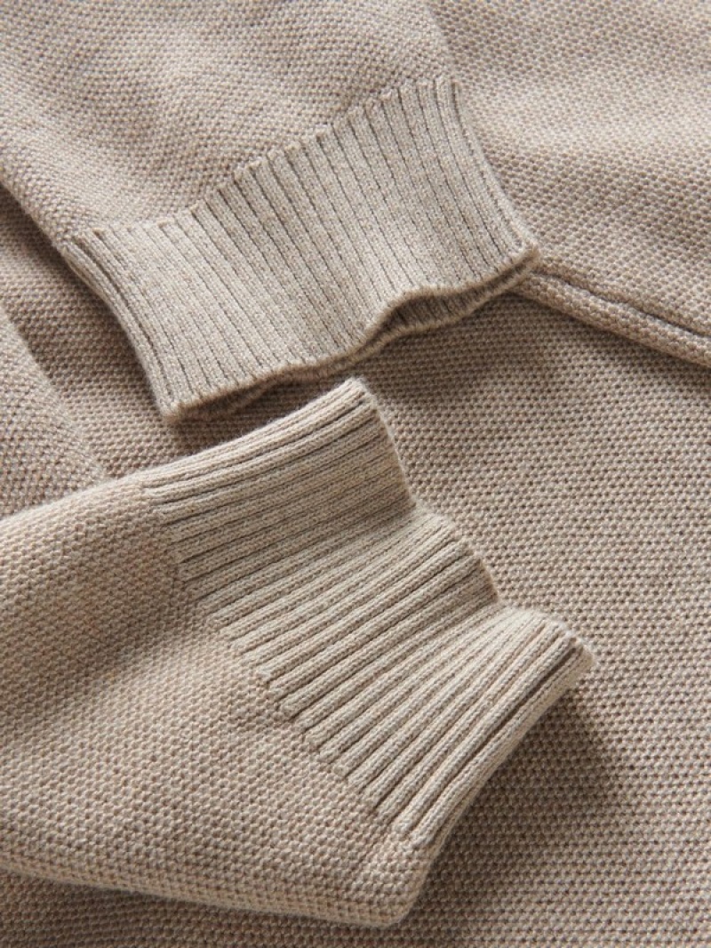 Beige Boys' Reserved Structural Cotton Sweaters | 70516RVJZ