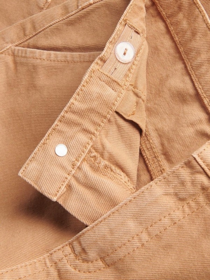 Beige Girls' Reserved Wide Legcargo Pockets Jeans | 47168UOVM