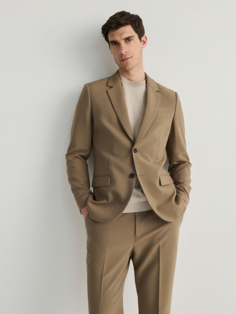 Beige Men's Reserved Carrot Suits | 72513SBVD