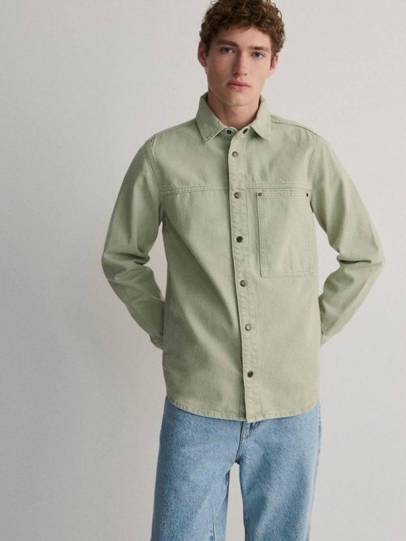 Beige Men's Reserved Comfort Fit Shirts | 73260OGKD