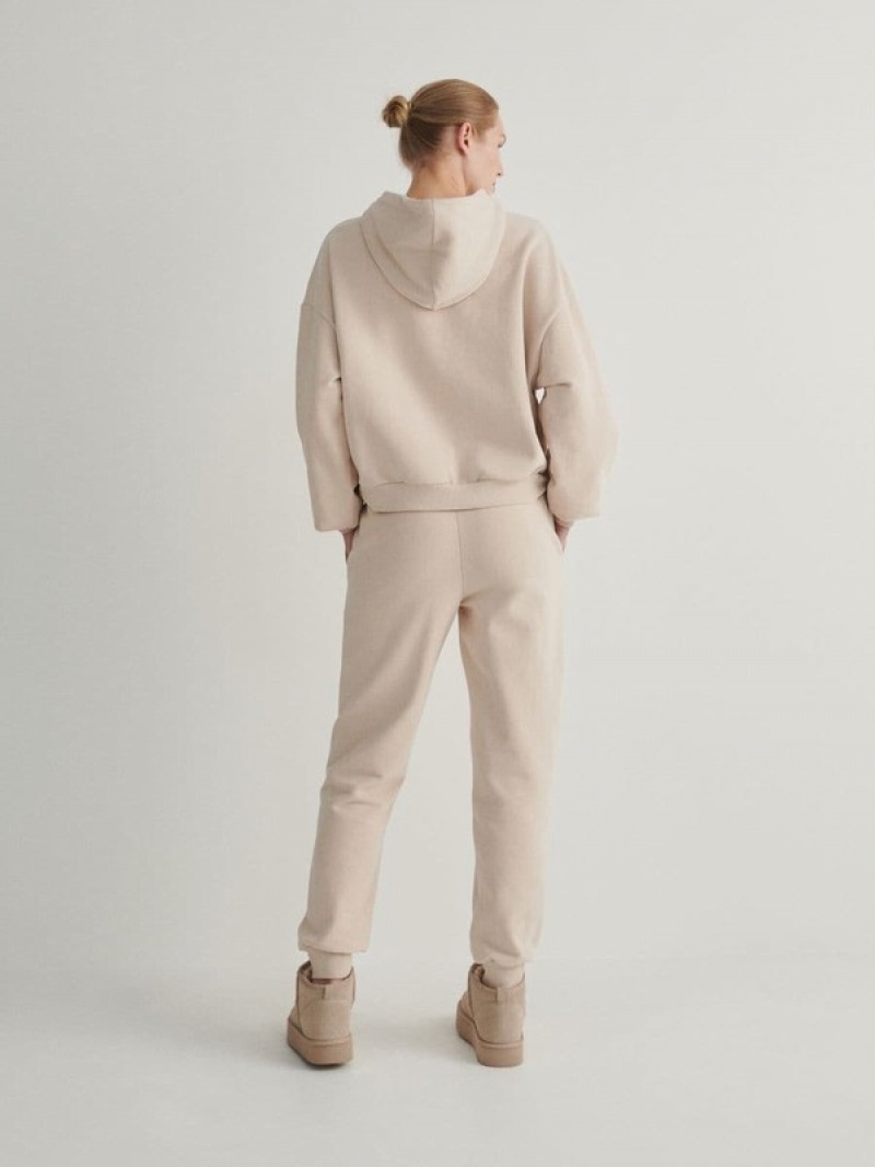 Beige Women's Reserved Cargo Trousers | 53487EQSW