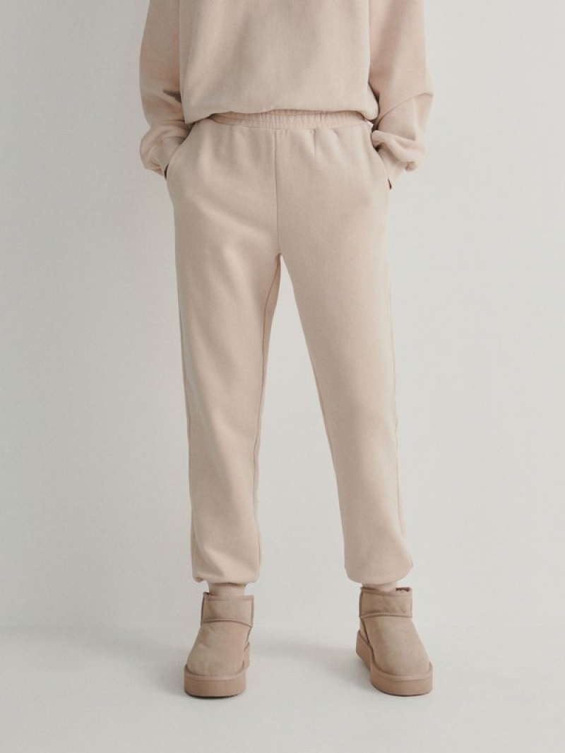 Beige Women's Reserved Cargo Trousers | 53487EQSW