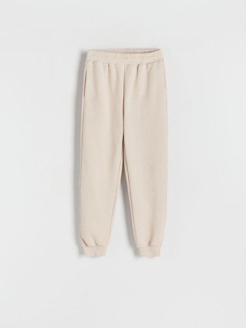 Beige Women's Reserved Cargo Trousers | 53487EQSW