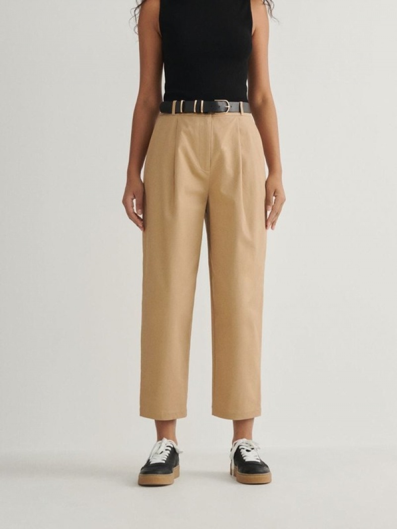 Beige Women's Reserved Chino With Trousers | 07358OAHC