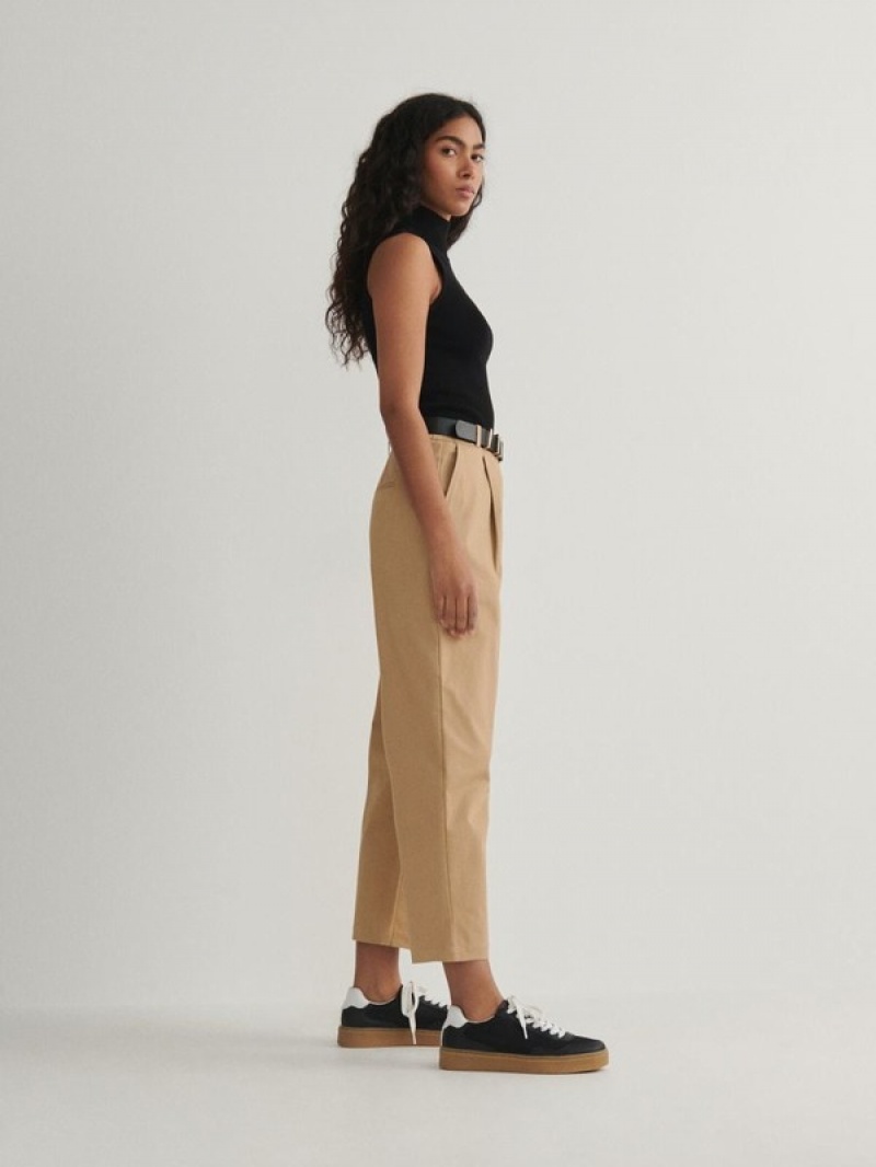 Beige Women's Reserved Chino With Trousers | 07358OAHC