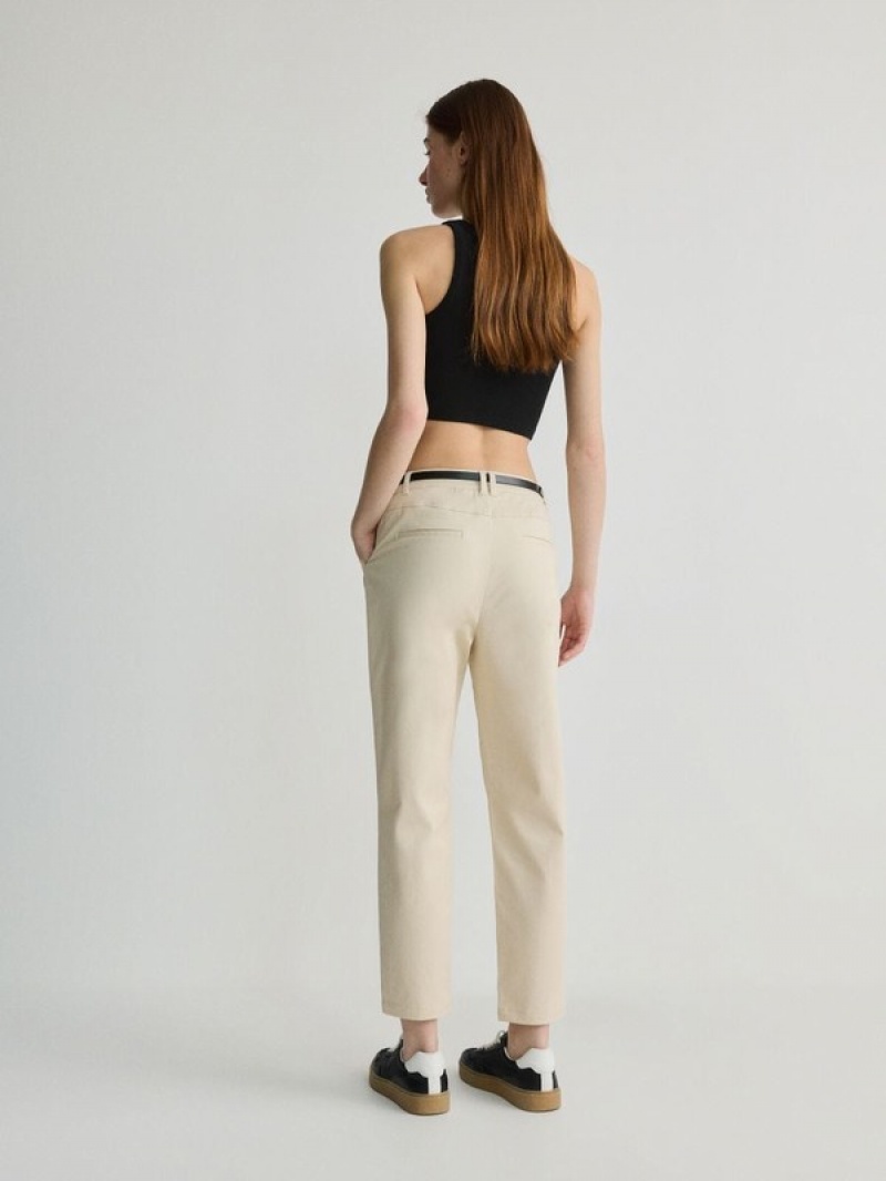 Beige Women's Reserved Chino With Trousers | 49587VXZW