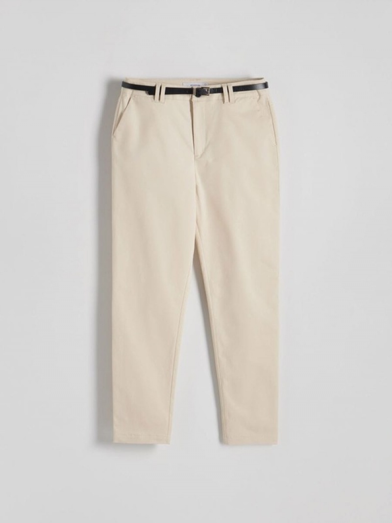 Beige Women's Reserved Chino With Trousers | 49587VXZW