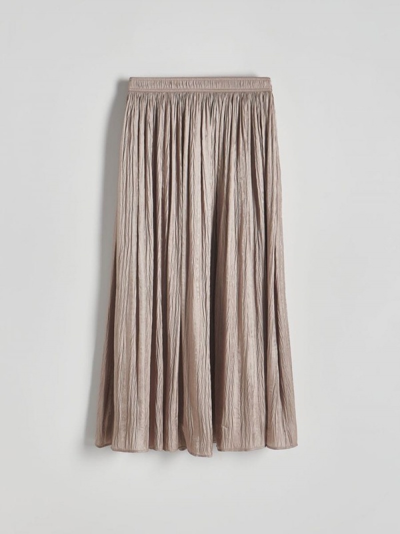 Beige Women's Reserved Cotton Skirts | 70259ATKF